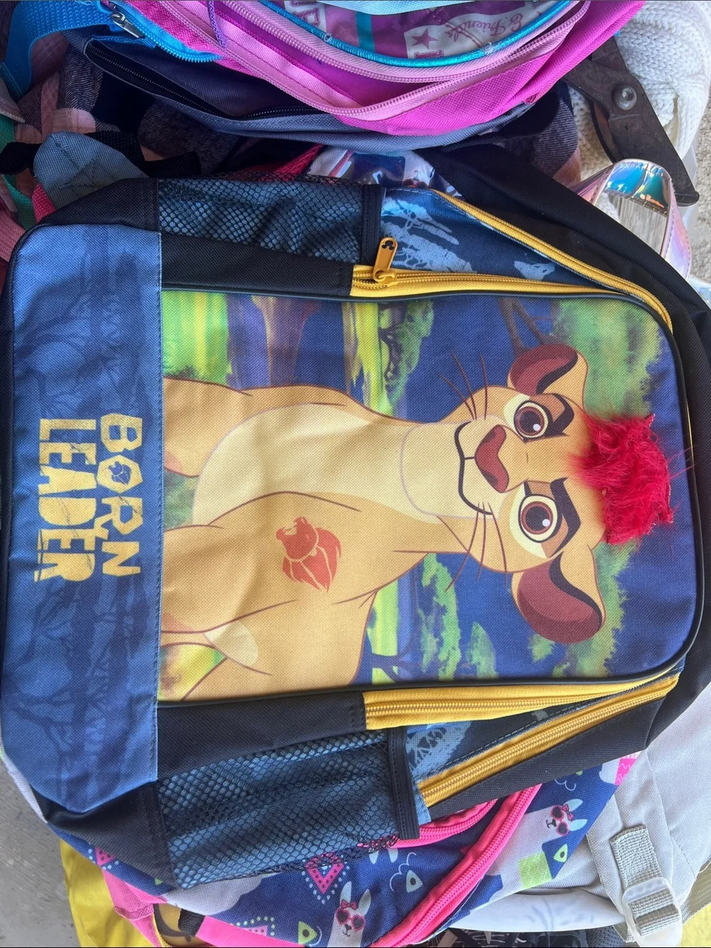 Disney Lion King Kids Backpack - Blue/Yellow with Red Accent